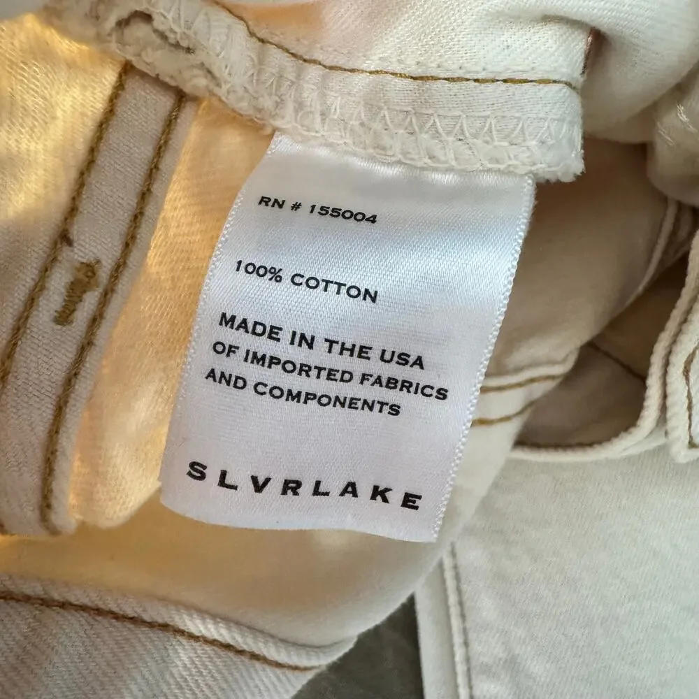 SLVRLAKE Pheonix Winter Ecru Straight Mid Rise Jeans Cream Off White